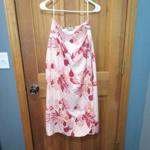 Tommy Bahama 100% silk pink floral wrap skirt size S (4-6)